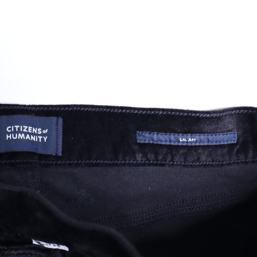 CITIZENS OF HUMANITY Lilah Velvet Pants Black Bootcut High Rise Women's 24 - Picture 7 of 11